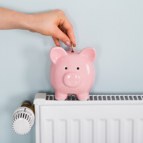 piggy bank on a heat register